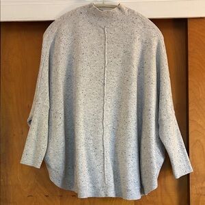 LOFT Light Gray Mockneck Sweater, dolman sleeves
